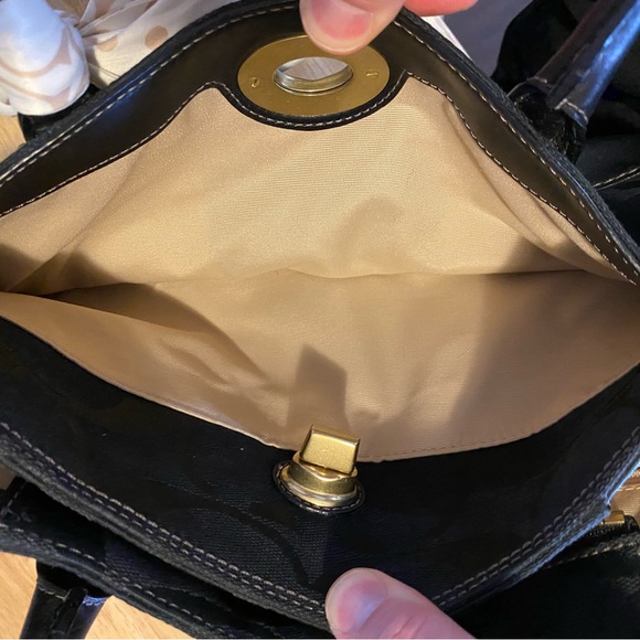 Coach Madeline Handbag Black and Gold - Picture 4 of 8